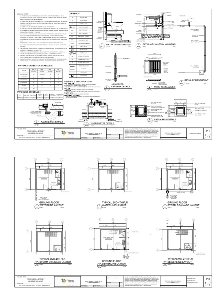 Residential Plumbing Layout Plan | PDF | Pipe (Fluid Conveyance) | Plumbing