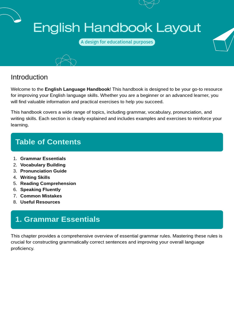 English Handbook Layout PDF | PDF | English Language | Vocabulary