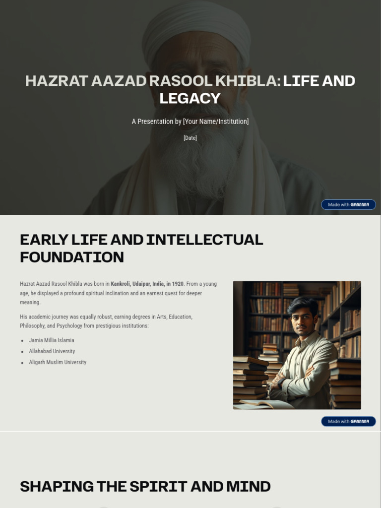 Hazrat Aazad Rasool Khibla Life and Legacy | PDF | Sufism | Spirituality