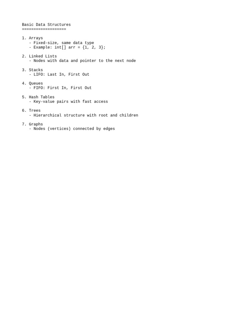 Essential Data Structures Explained | PDF