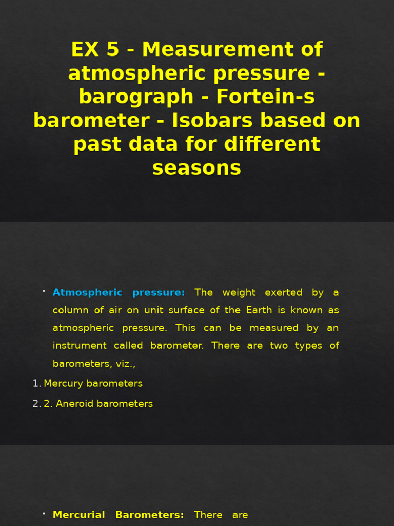 Atmospheric Pressure Measurement Tools | PDF | Atmospheric Pressure ...