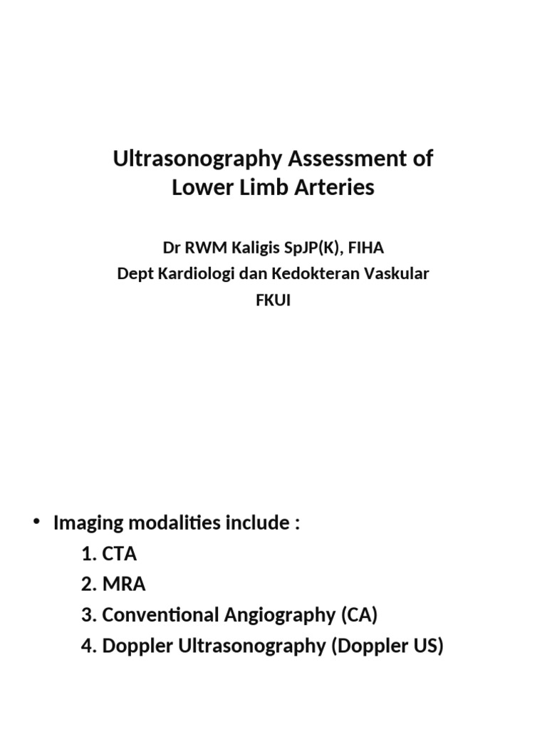 Ultrasonography Assessment of Lower Limb Arteries WECOC 5-7 Okt 2017 ...