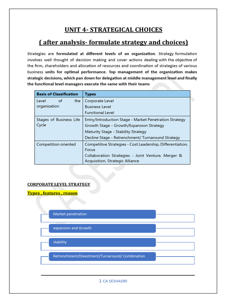 Strategic Choices in Business Growth | PDF | Mergers And Acquisitions ...