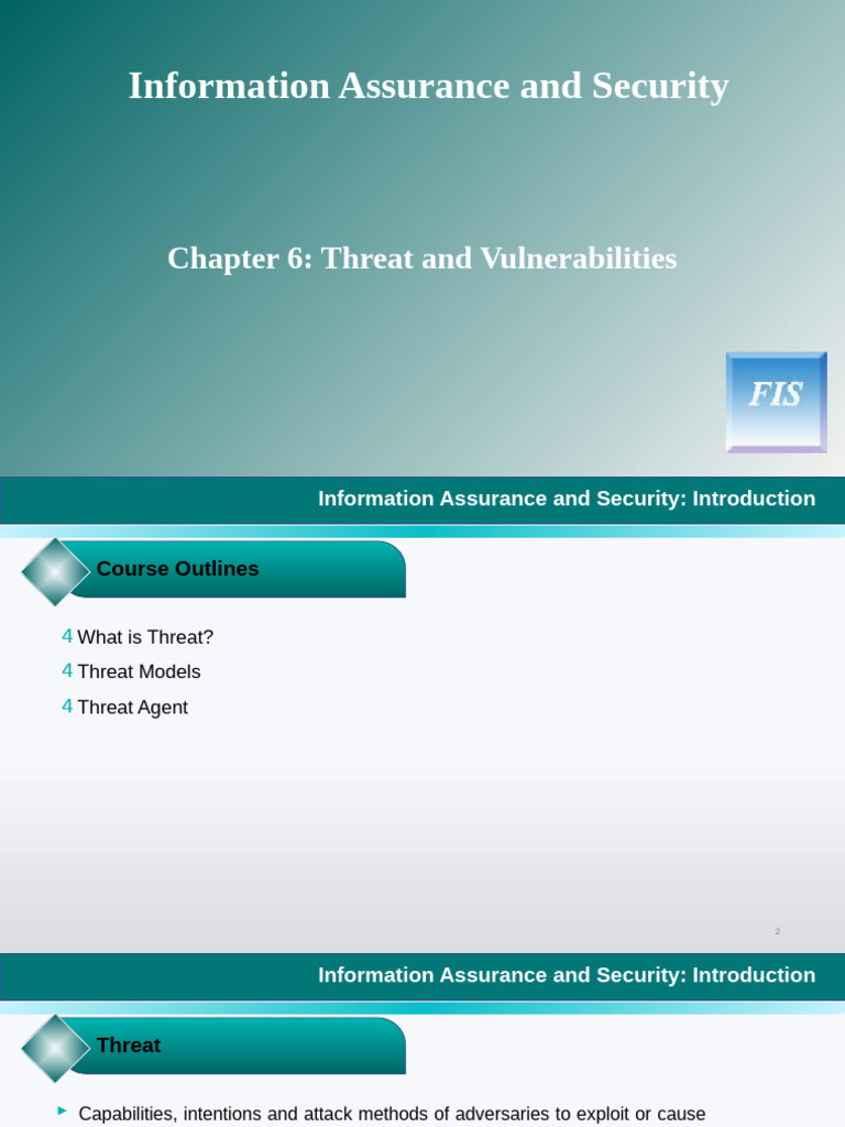 Chapter 6 - Threat, Threat Models and Thread Agent | PDF | Security ...