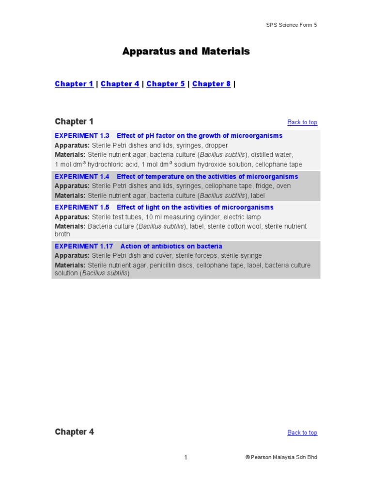 Science Experiments for Form 5 Students | PDF