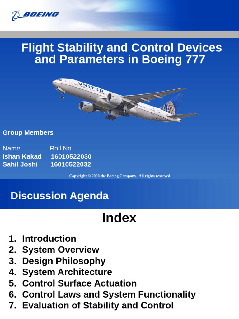 Flight Stability and Control Devices and Parameters in Boeing 777 | PDF ...