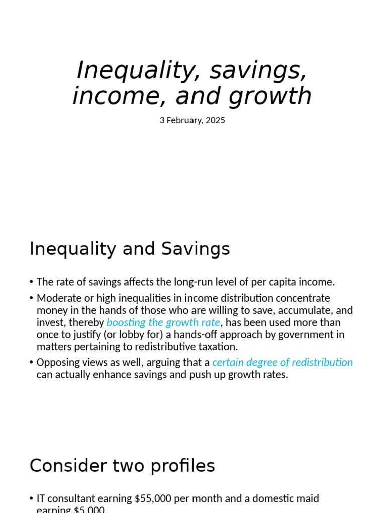 Inequality, Savings, Income and Growth | PDF | Gini Coefficient ...