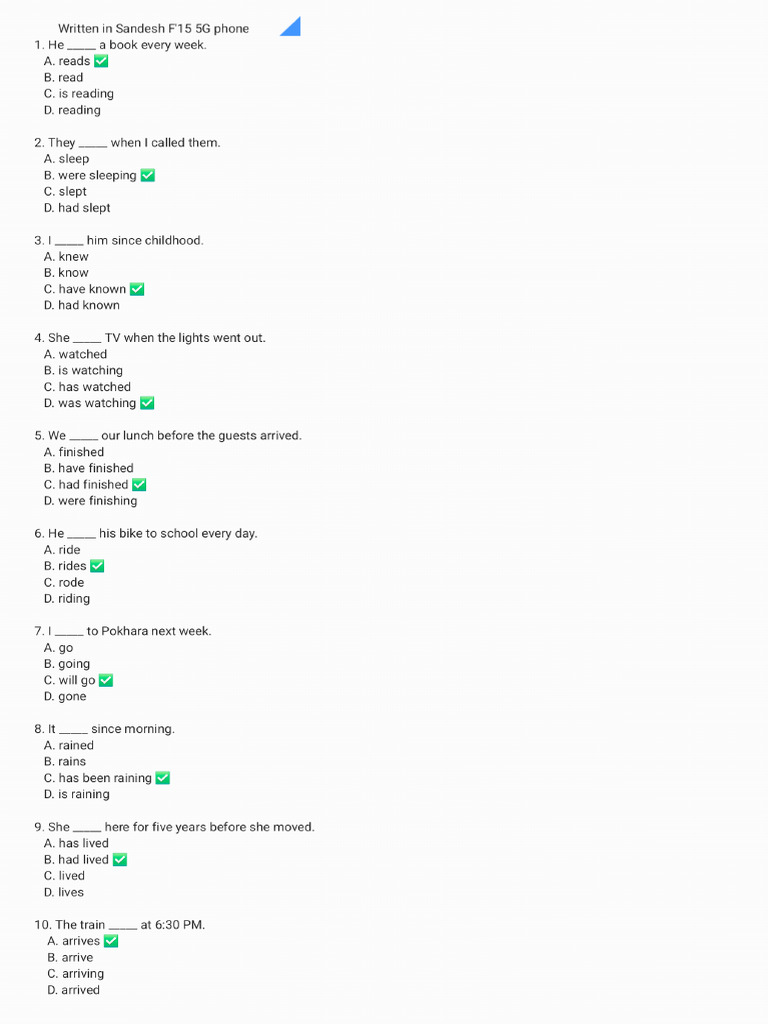 Tense Part 1 | PDF