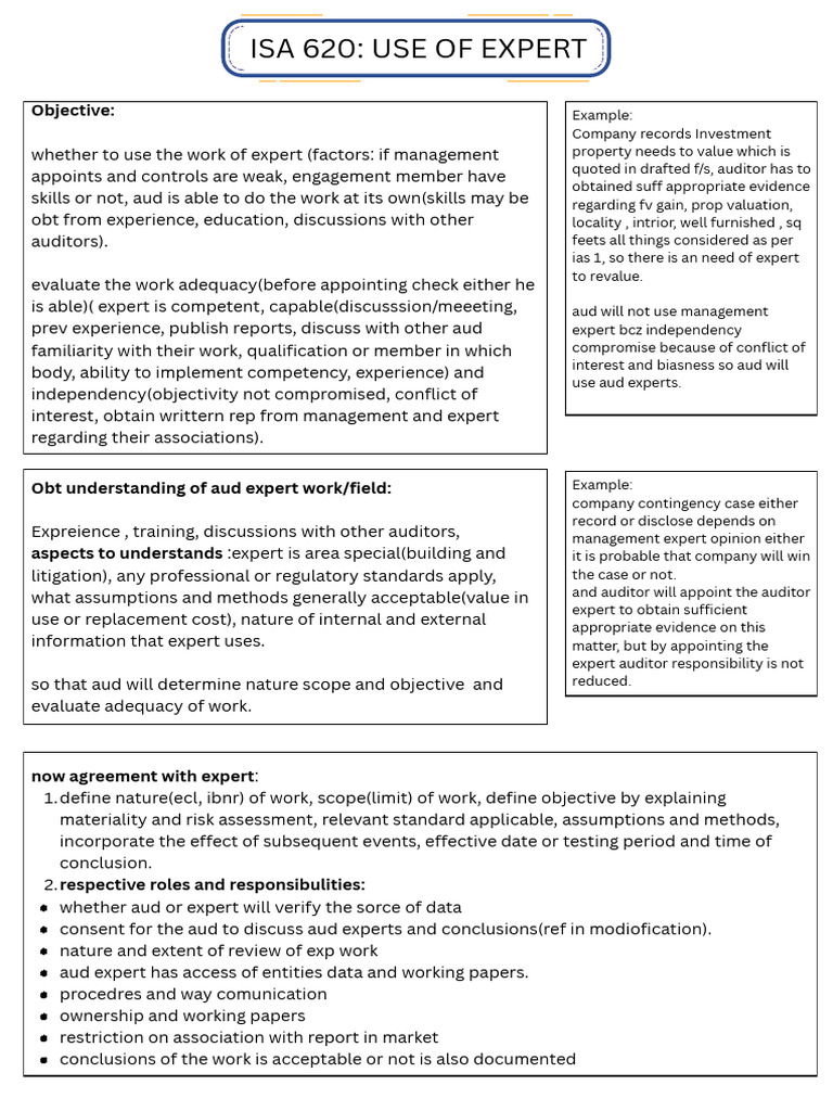 ISA 620: Auditor's Expert Utilization | PDF | Expert | Audit