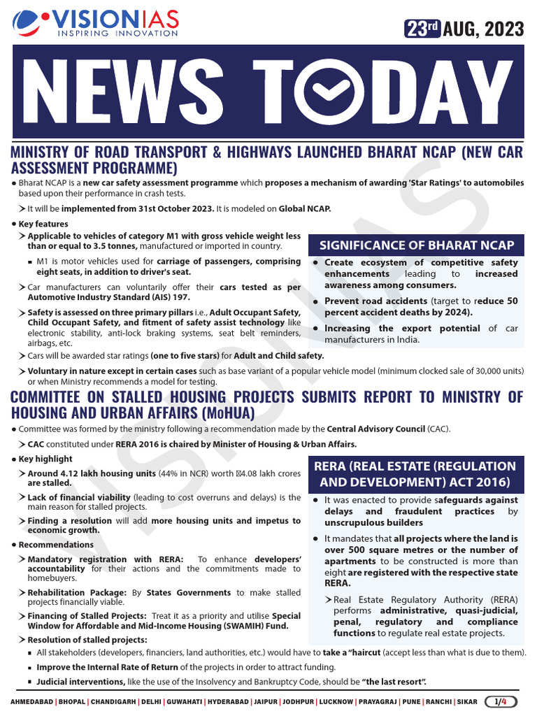 VisionIAS Daily Current Affairs 23 August 2023 | PDF