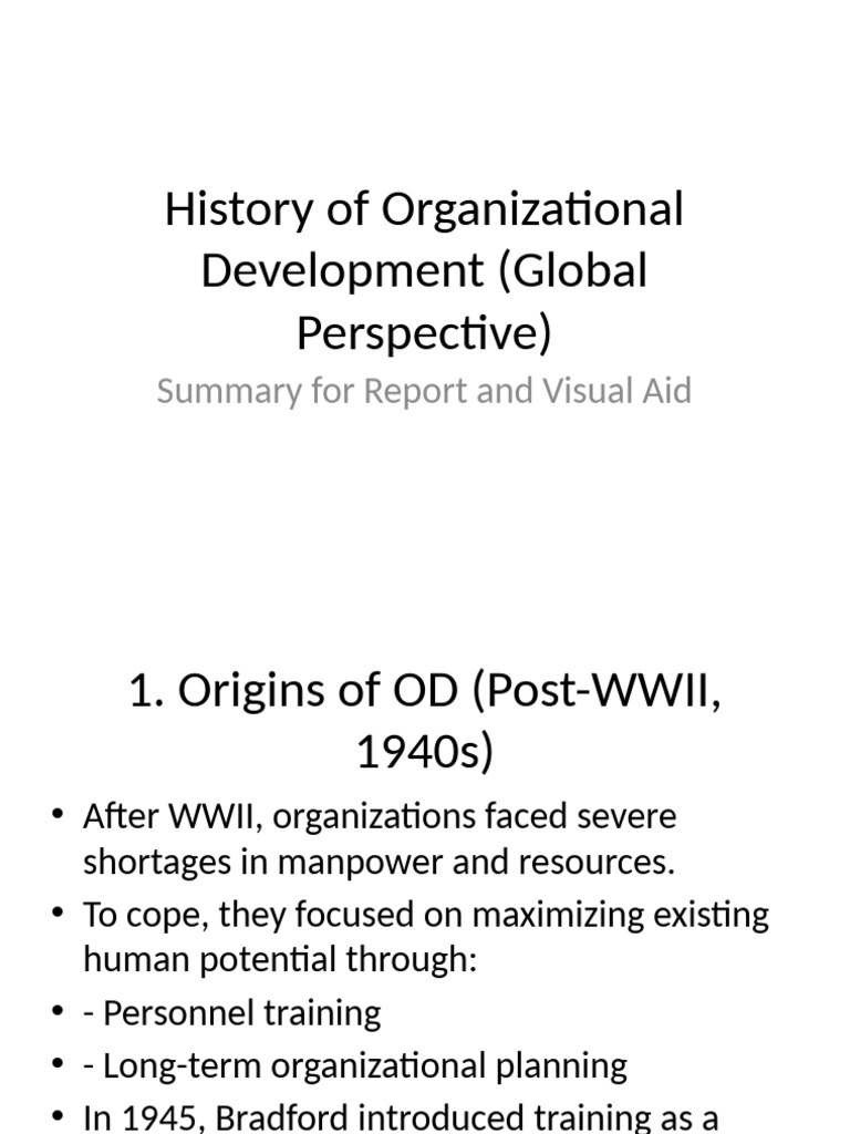 History of Organizational Development | PDF | Organization Development ...