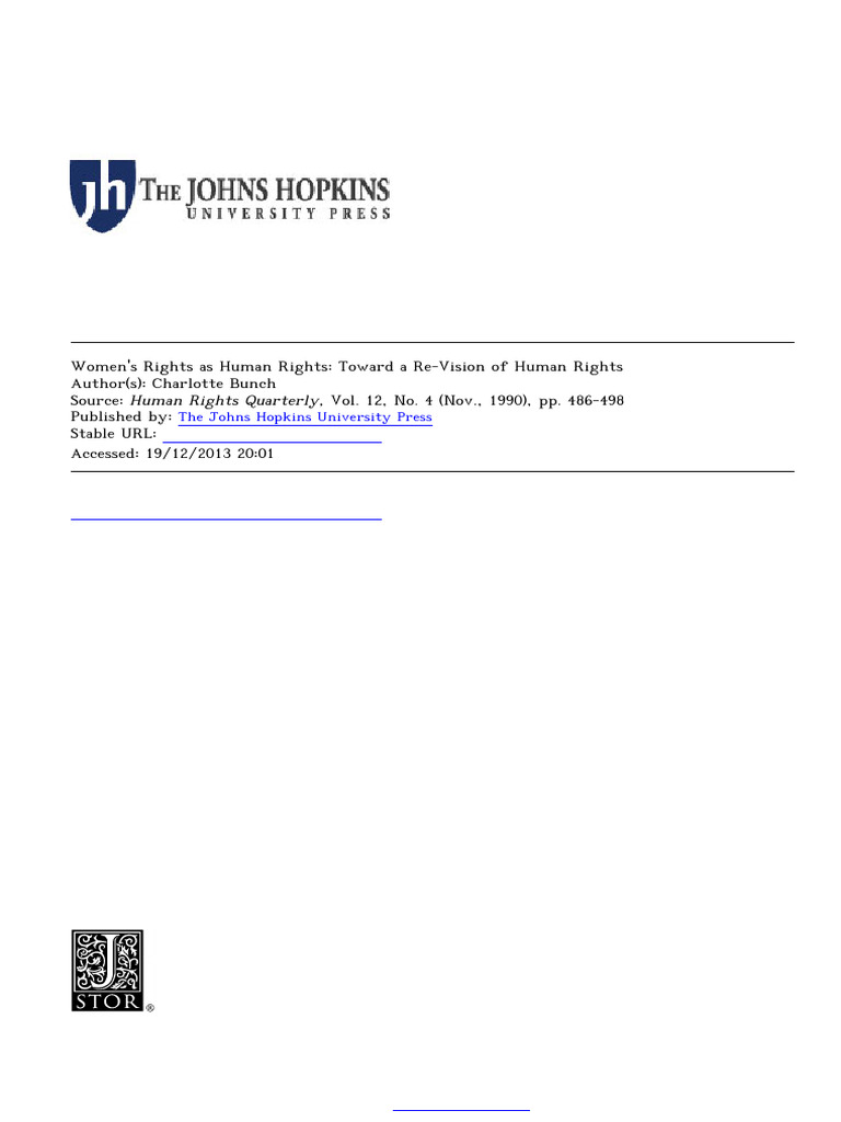 Women's Rights as Human Rights Analysis | PDF | Violence | Social Ethics