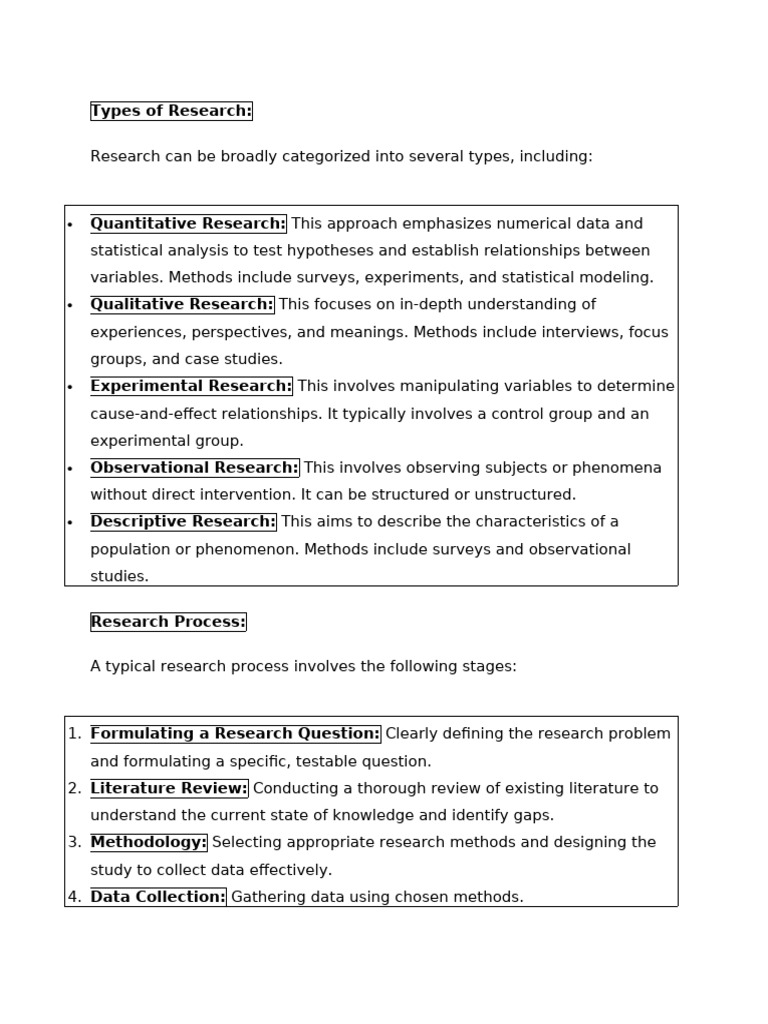 Types of Research Explained | PDF
