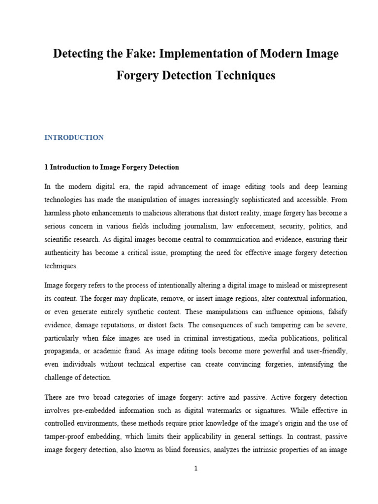 Modern Techniques in Image Forgery Detection | PDF | Artificial ...