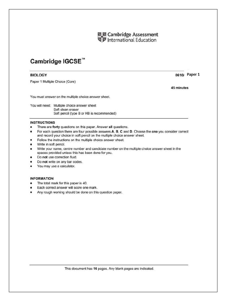 Final Exam Paper 1 0610.Docx | PDF