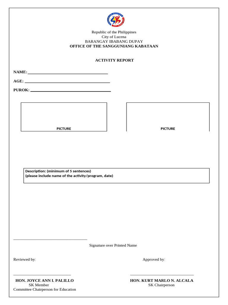 Barangay Ibabang Dupay SK Activity Report | PDF