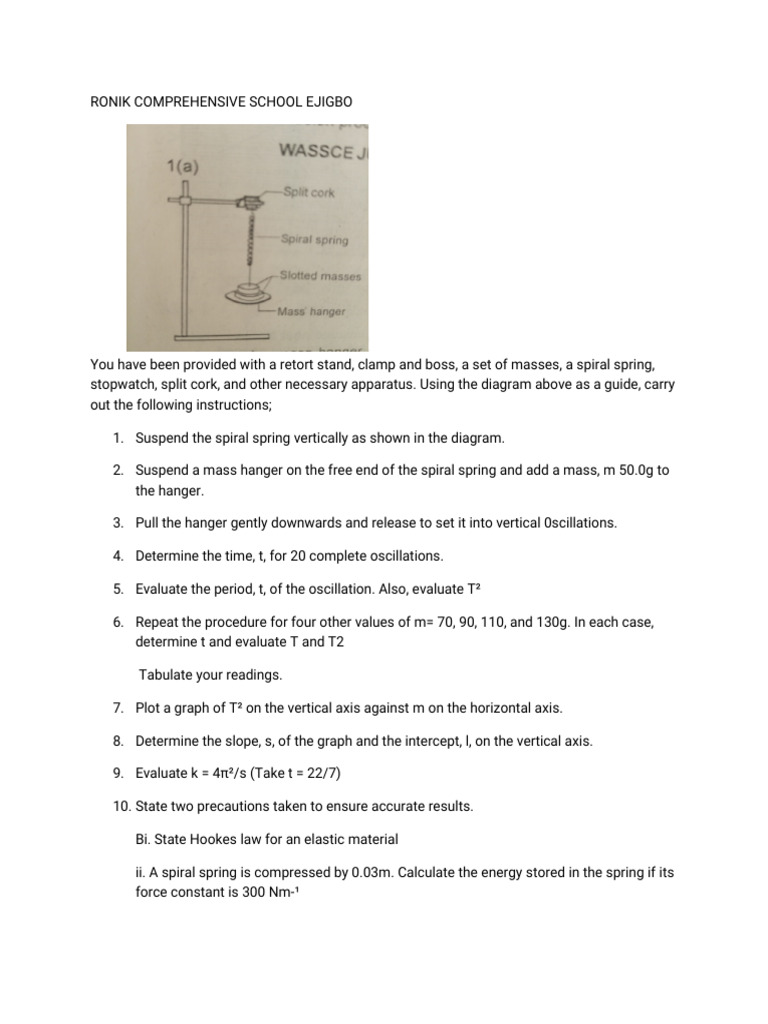 Spiral Spring Oscillation Experiment Guide | PDF
