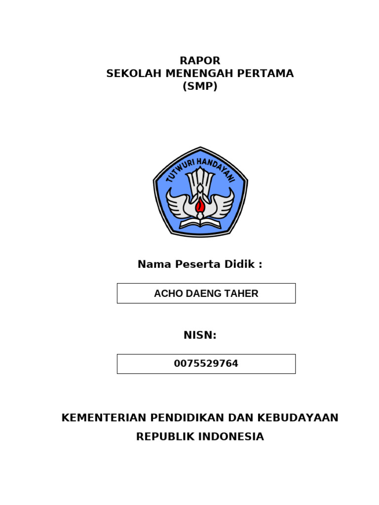 Rapor SMP: Panduan Pengisian Lengkap | PDF