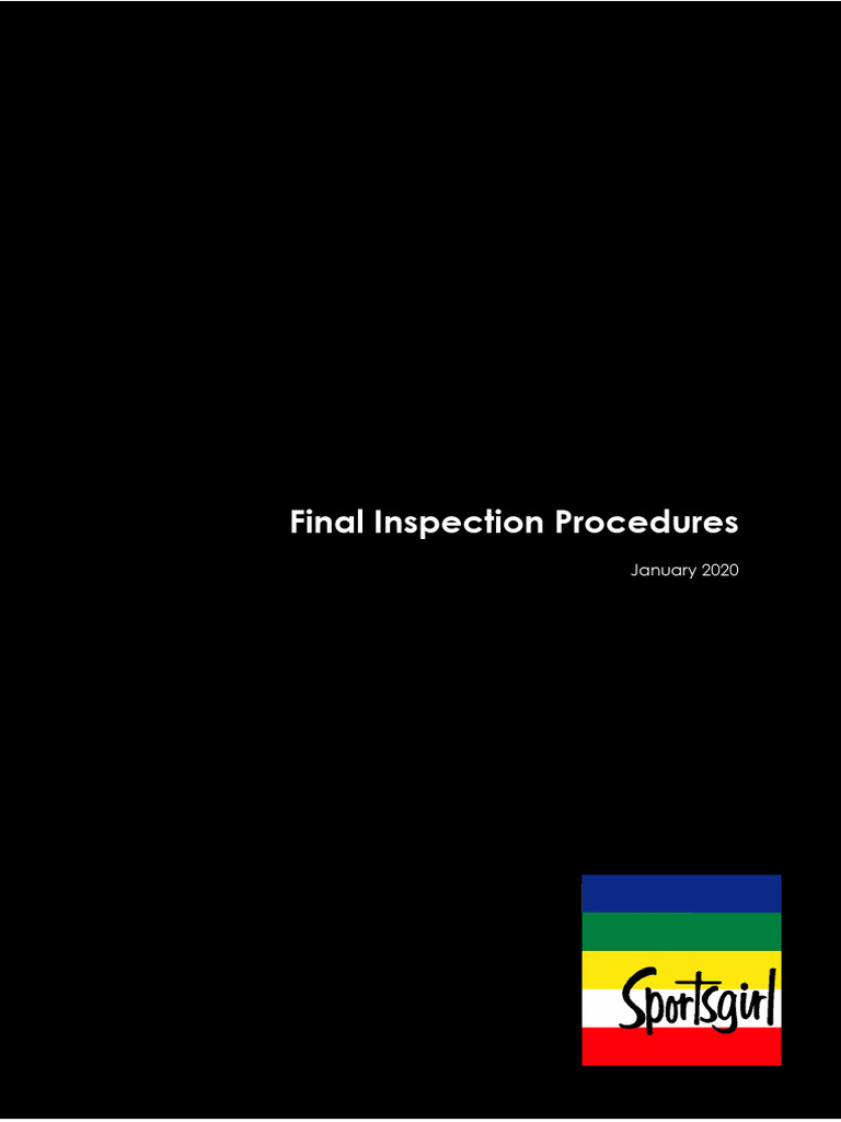 Qa Manual - Final Inspection Procedures - January 2020 | PDF | Quality ...