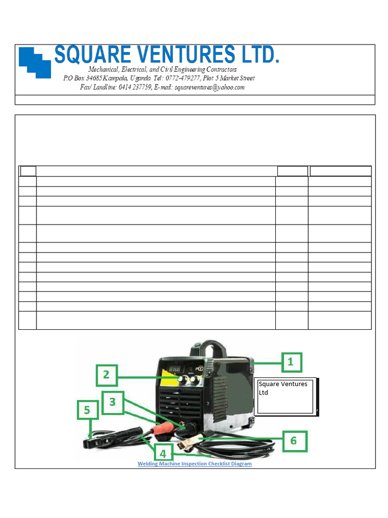 The Welding-Machine-Inspection-Checklist | PDF