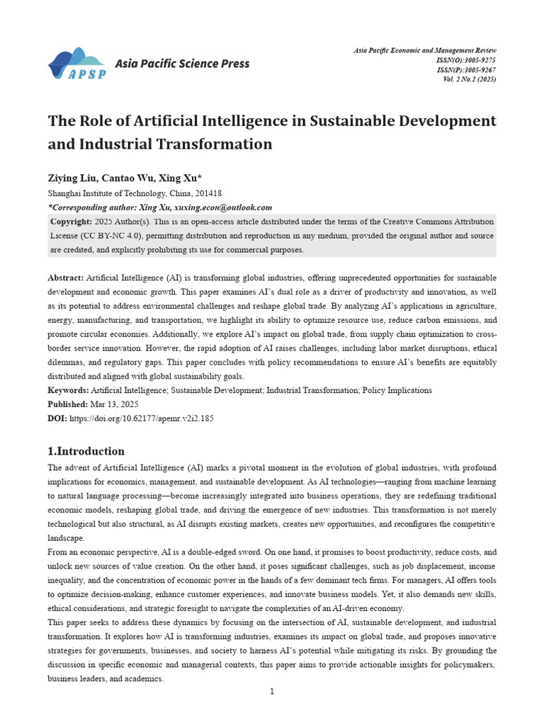 AI's Impact on Sustainable Development | PDF | Artificial Intelligence ...