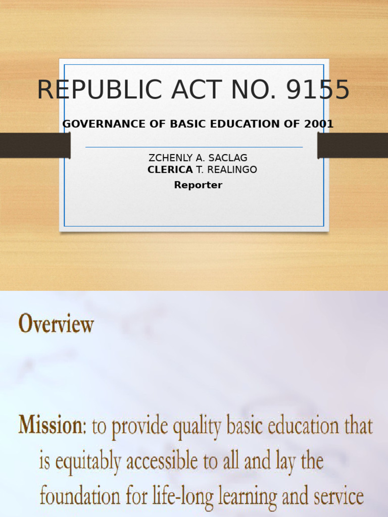 Ra 9155 Report Final | PDF | Governance | Learning