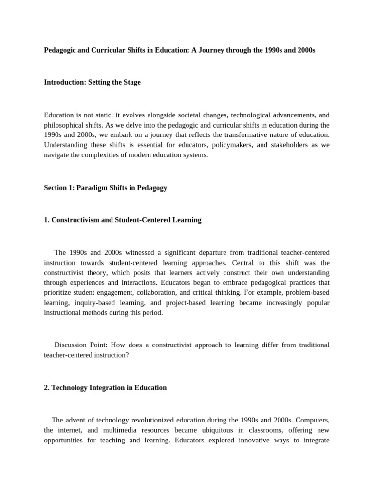 Pedagogic Shifts in 21st Century Education | PDF | Constructivism ...