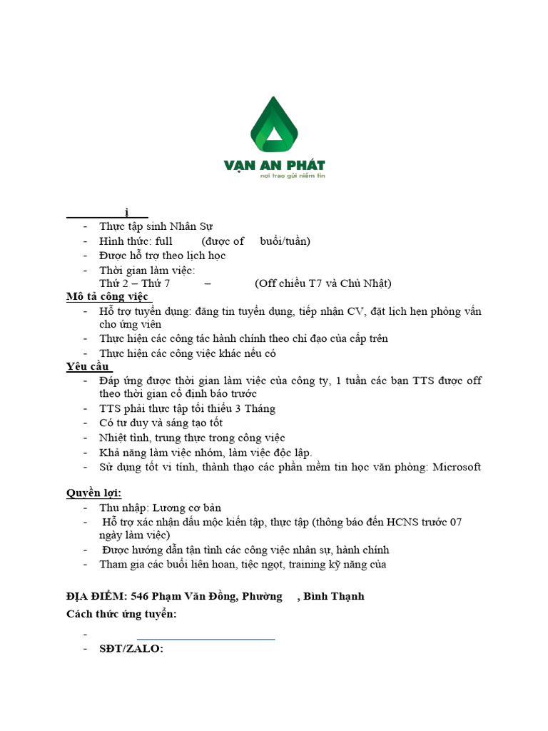 JD - TTS Nhân S | PDF
