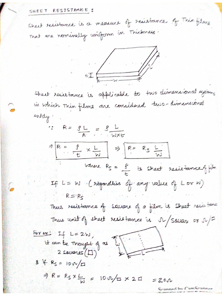Sheet Resistance Qyantum Notes | PDF