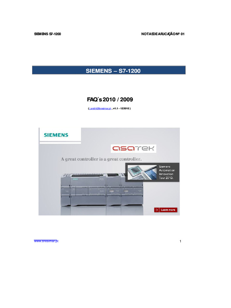 FAQs S7 1200 v1 1 | PDF | Programmable Logic Controller | Parameter ...