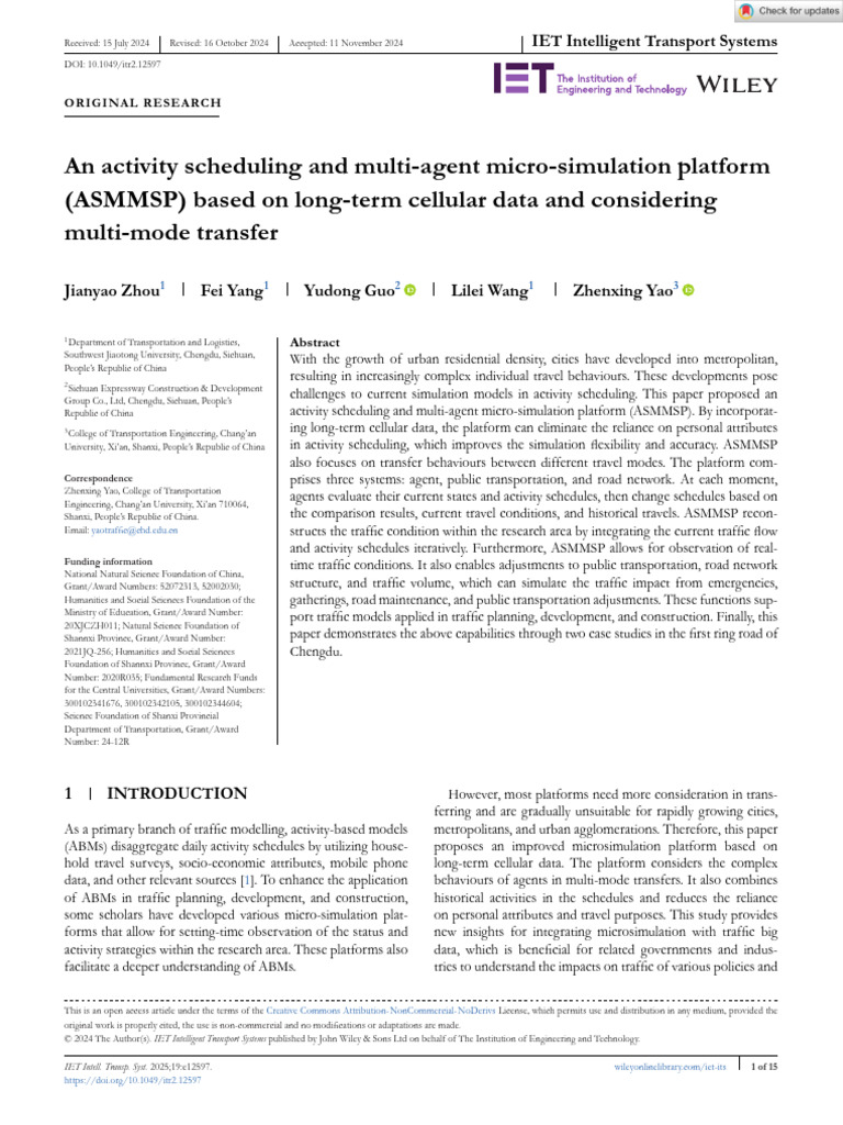 12597 Activity Scheduling and Multi‐Agent Micro‐Simulation Platform ...
