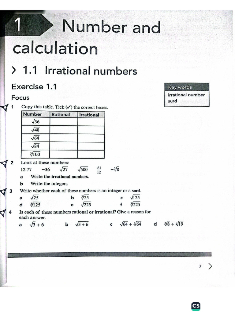 Grade 8 Irrational and Rational Numbers | PDF