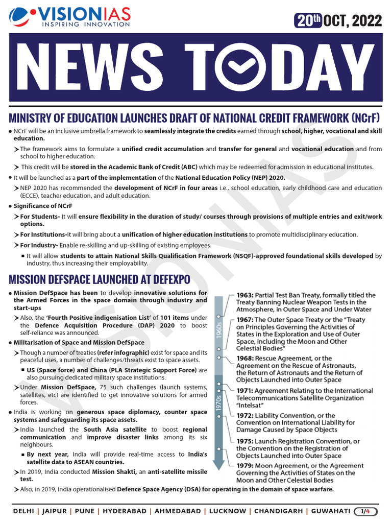 VisionIAS Daily Current Affairs 20 October 2022 | PDF | E Government