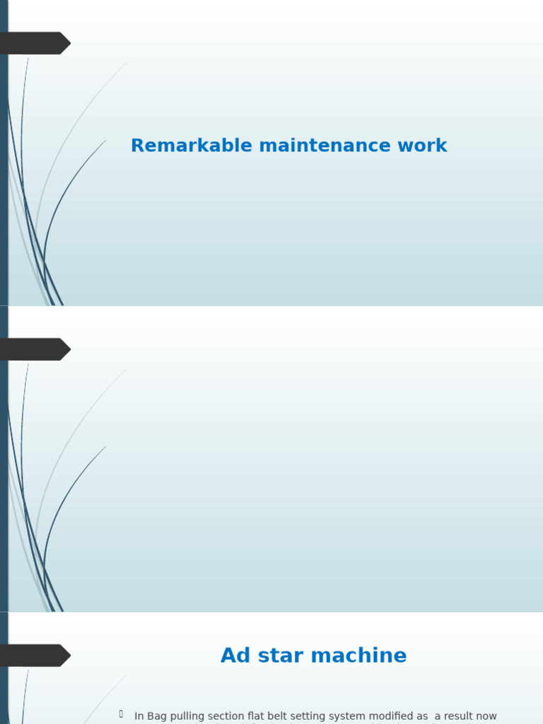 Remarkable Maintenance Work | PDF