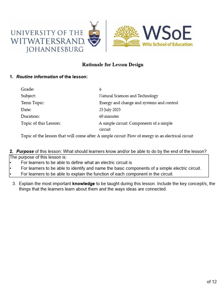 No. 1 Lesson 25 - 07 - 2025 NS&T | PDF | Learning | Switch
