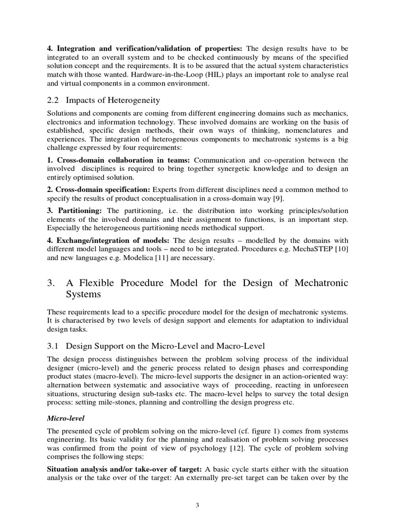 Mechatronic Systems Design Procedure Guide | PDF | System | Design