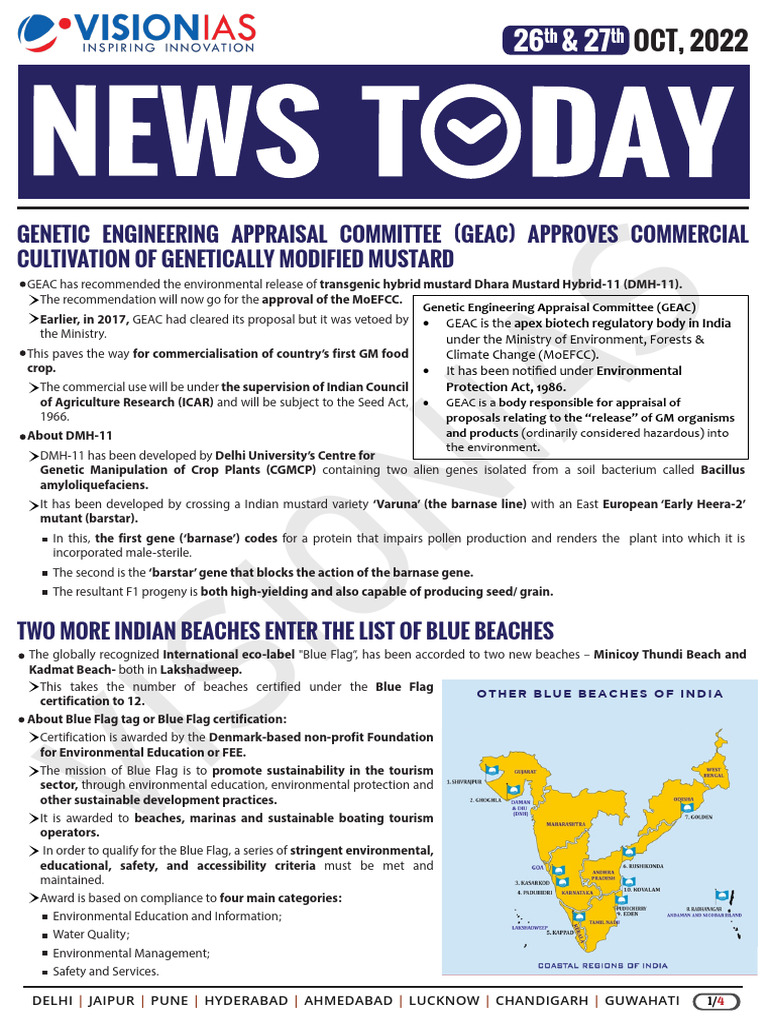 VisionIAS Daily Current Affairs 26 & 27 October 2022 | PDF | Cost Of ...