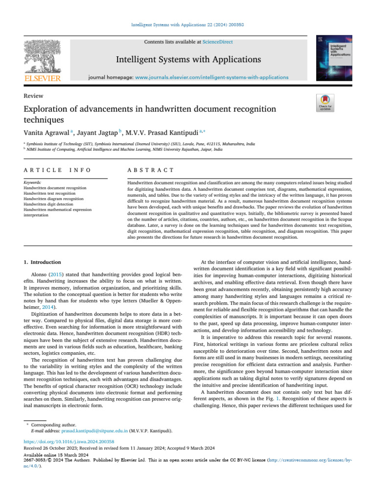 Exploration of Advancements in Handwritten Document Recognition ...