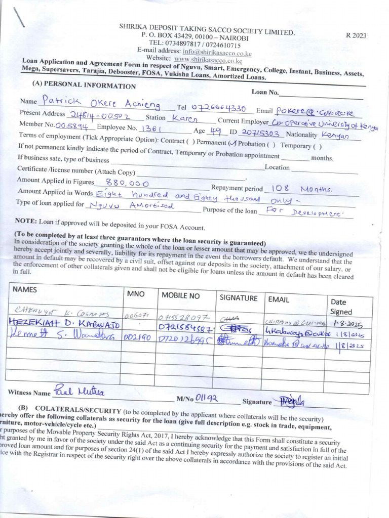Shirika Form20250801 - 15033649 | PDF
