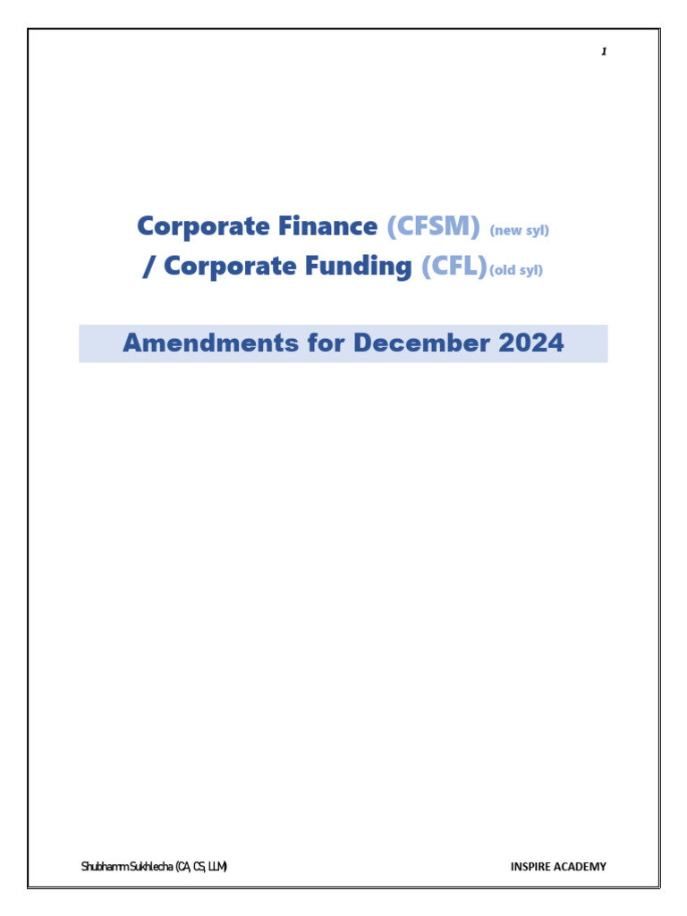 SEBI Corporate Finance Amendments 2024 | PDF | Initial Public Offering ...