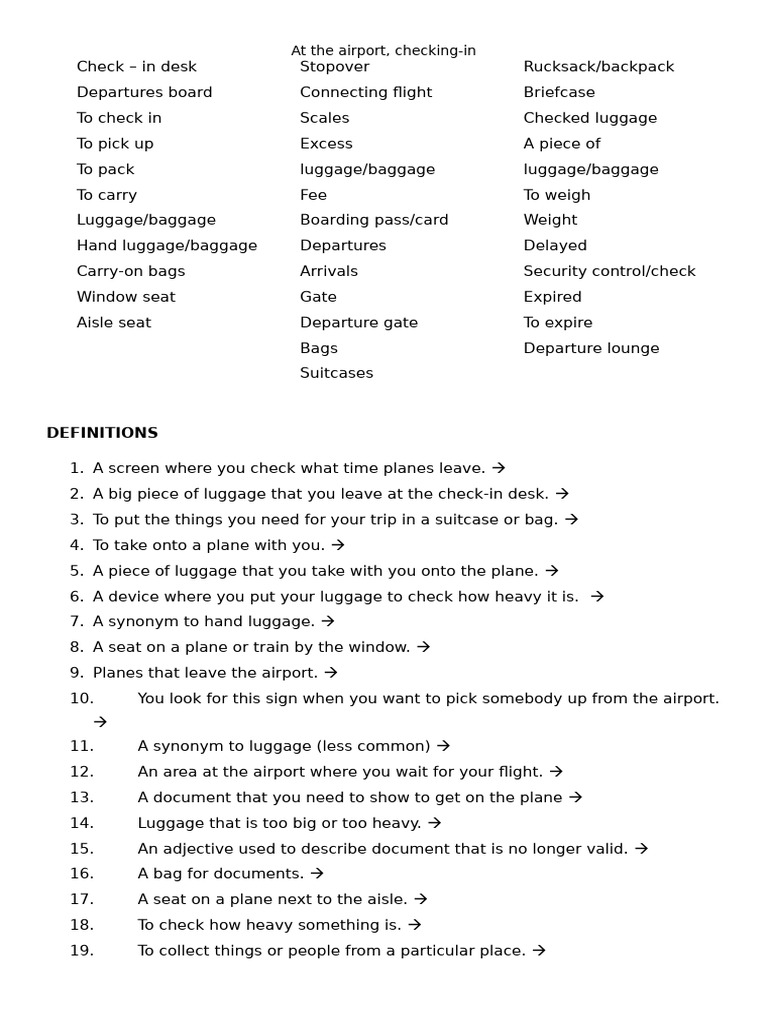 Airport Check-In Essentials | PDF | Baggage