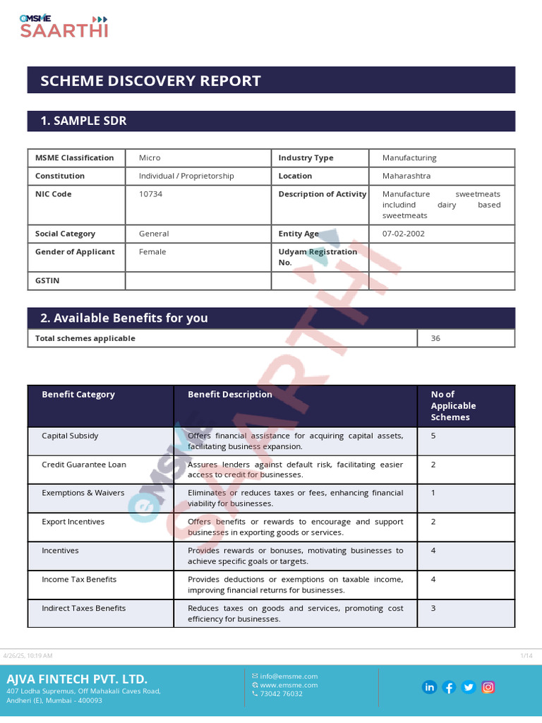 MSME Scheme Benefits Overview | PDF | Tax Deduction | Credit