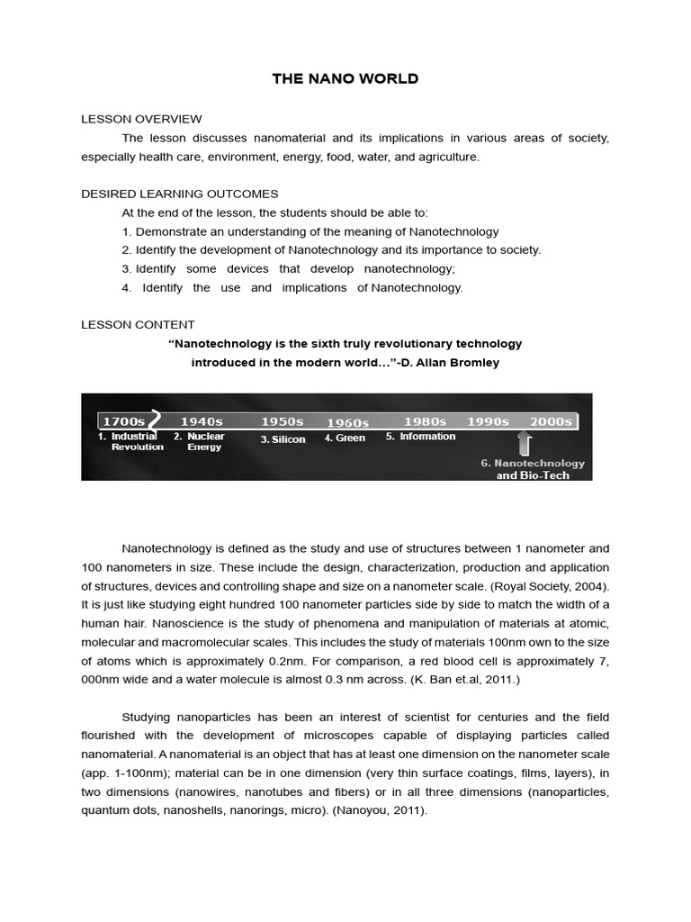Understanding Nanotechnology and Its Applications | PDF ...