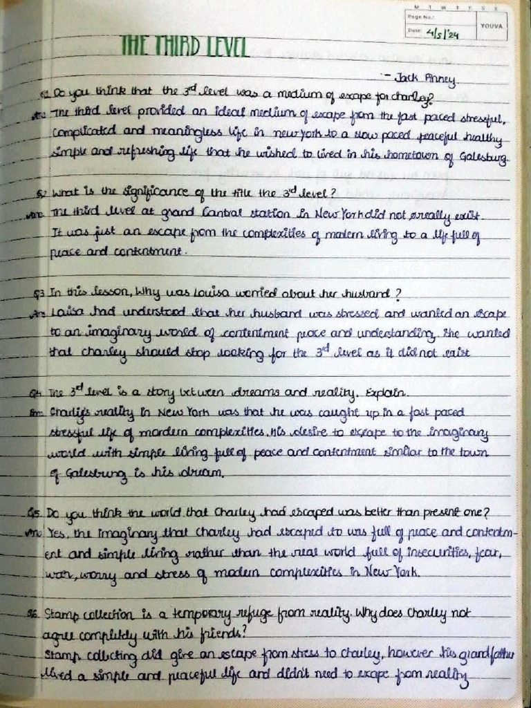 The Third Level Notes | PDF