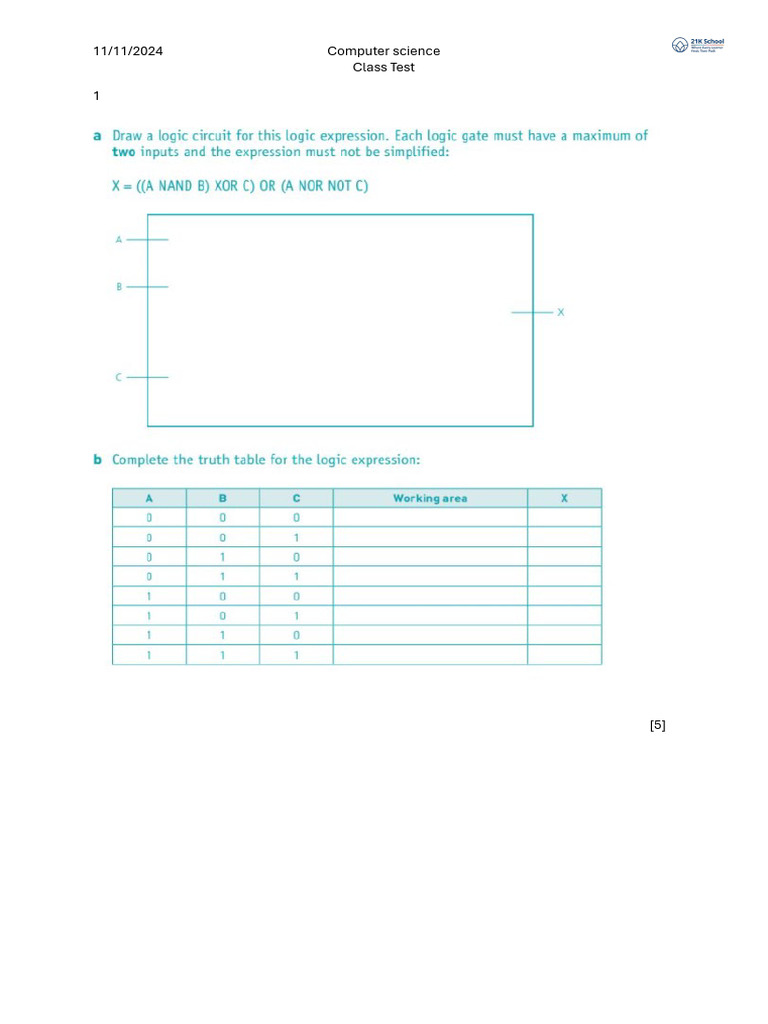 Computer Science Class Test Results | PDF