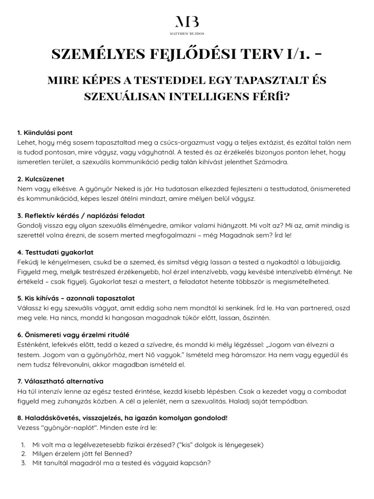 Szemelyes Fejlodesi Terv I 1 | PDF