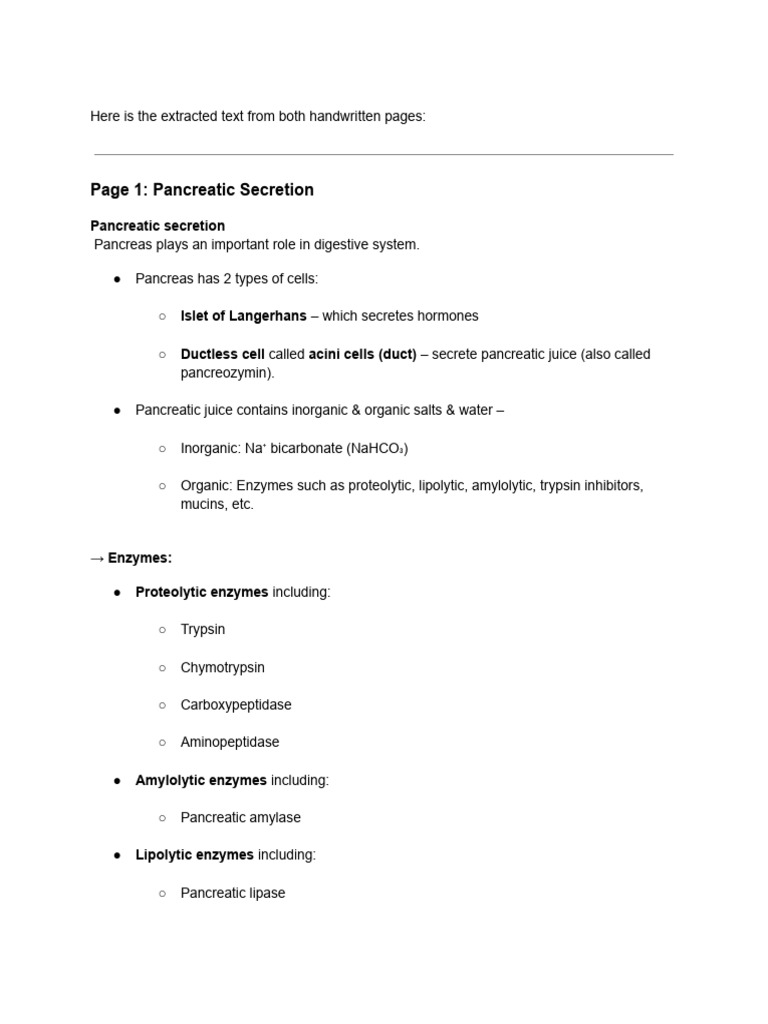Pancreas Secretion Pdf