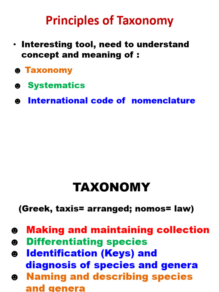 Principles of Taxonomy and Nomenclature | PDF | Taxonomy (Biology) | Genus