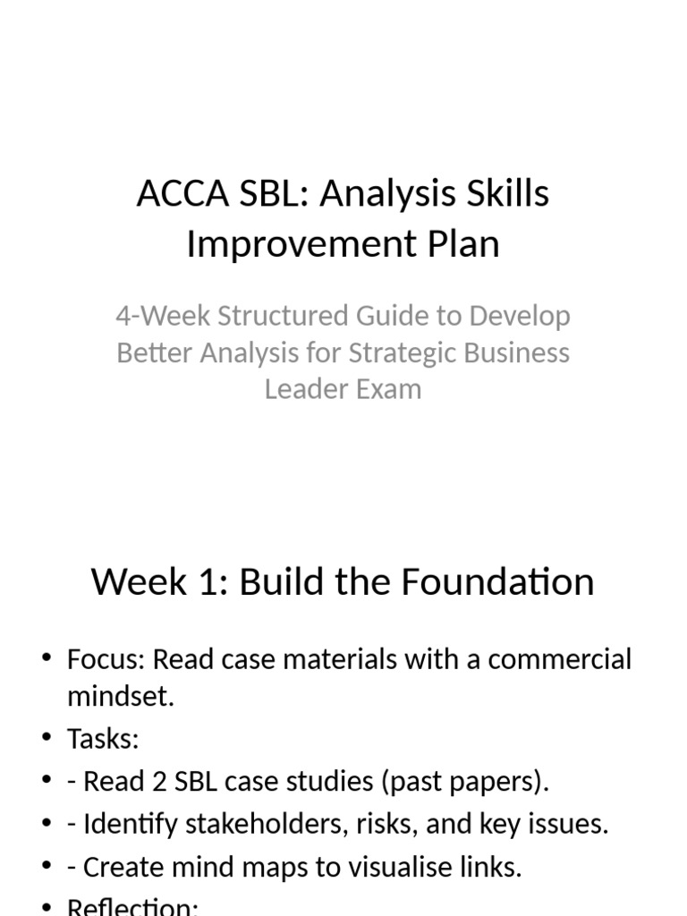 ACCA SBL Analysis Skills Guide | PDF