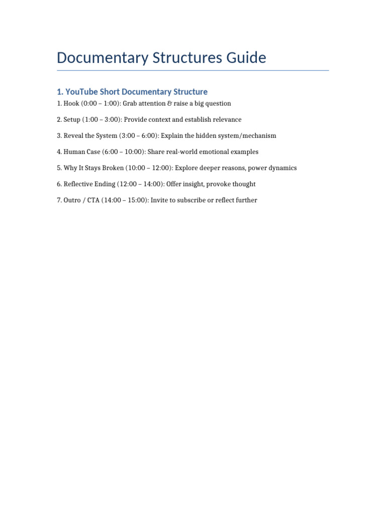 Documentary Structure Overview | PDF